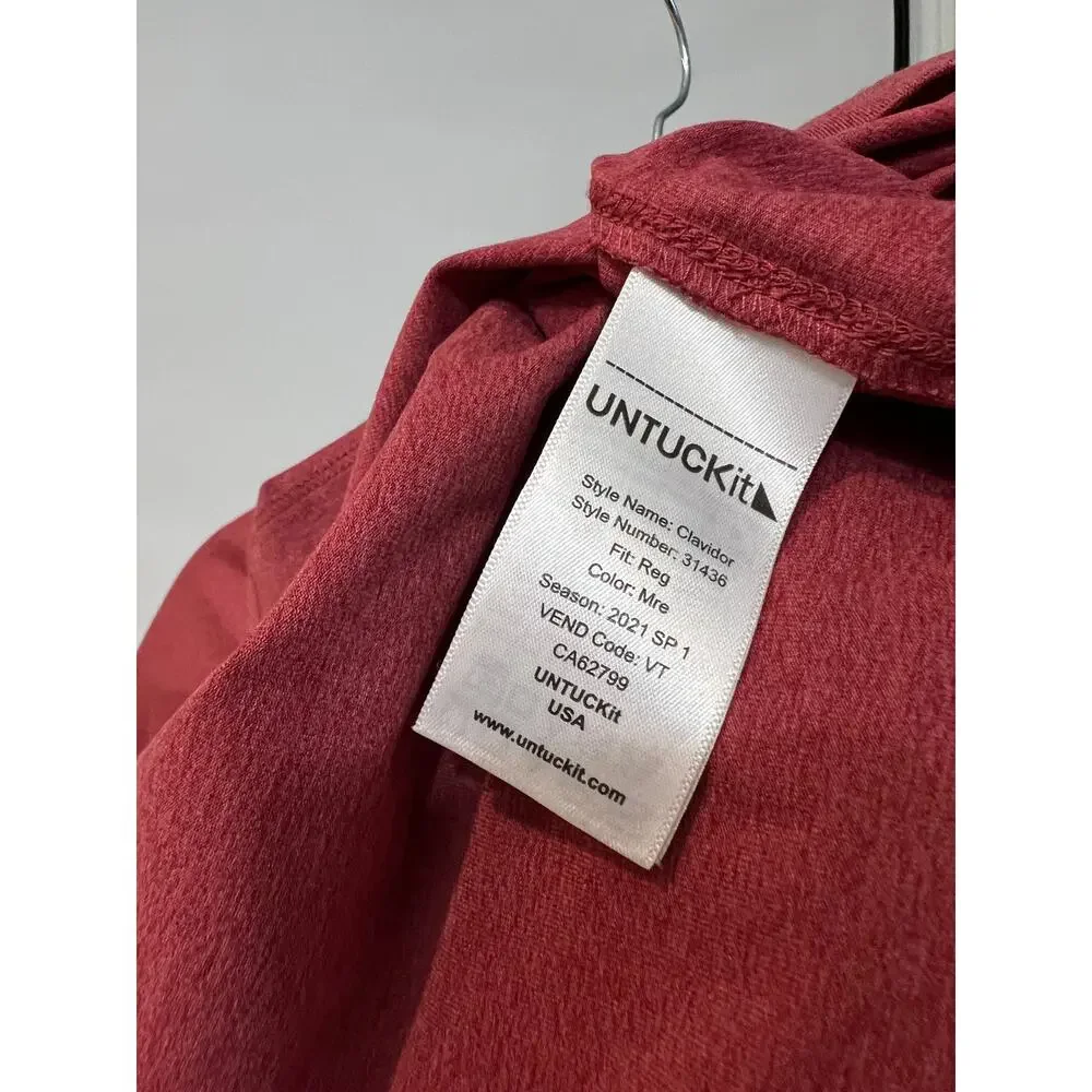 Untuckit Short Sleeve Poly Blend Polo Shirt Men’s L Light Red - Picture 5 of 5